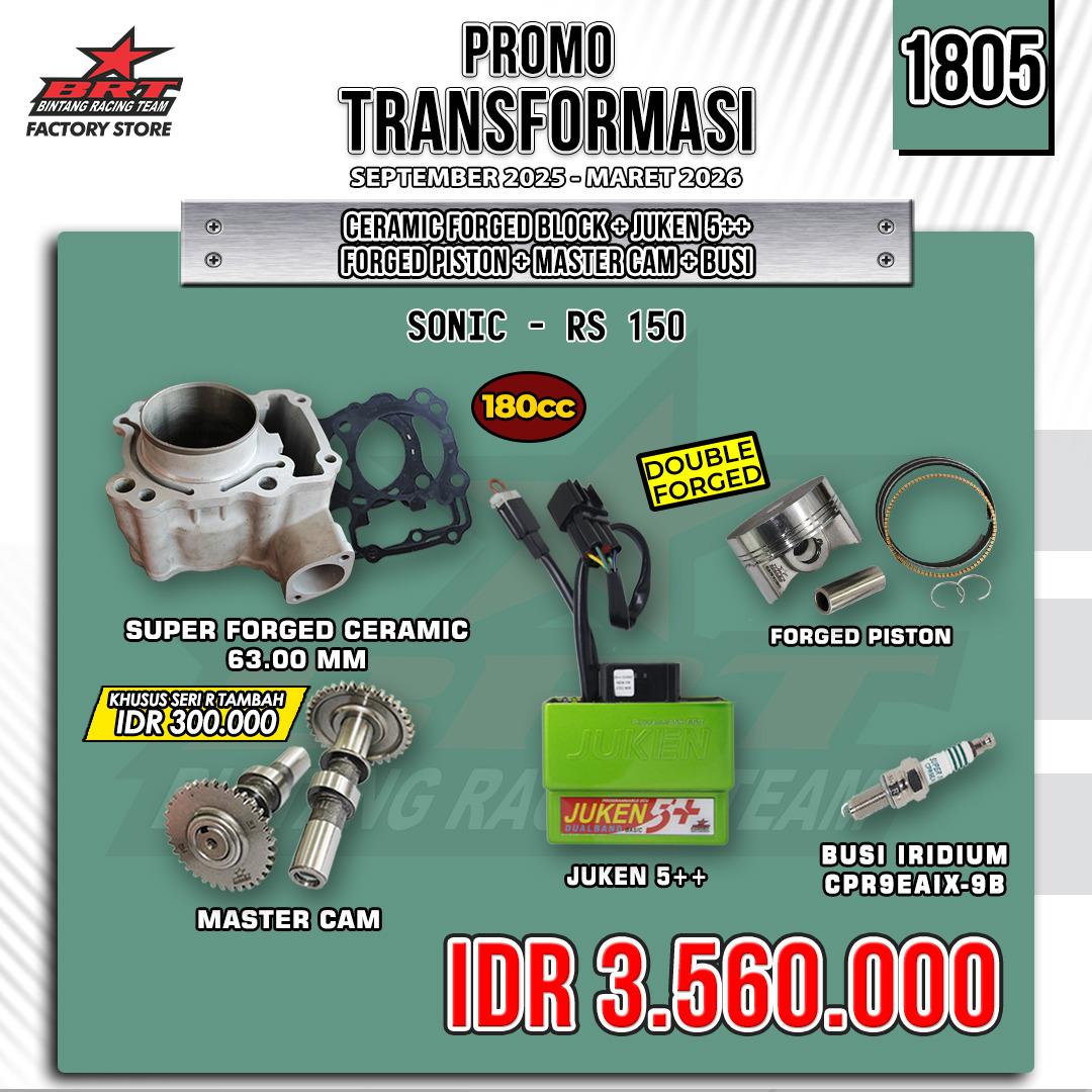 CERAMIC FORGED BLOCK + JUKEN 5++ + FORGED PISTON + MASTER CAM + BUSI SONIC/RS 150  63.00 MM - TR1805
