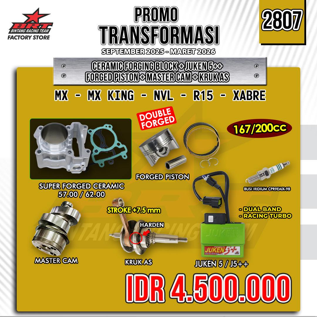 CERAMIC FORGING BLOCK + JUKEN 5++ + FORGED PISTON + MASTER CAM + KRUK AS MX/MX KING/NVL/R15/XABRE - TR2807